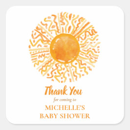Boho Sunshine Ray of Sun Bedankt Vierkante Sticker