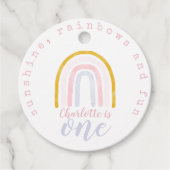 Boho Sunshine, regenbogen en leuke verjaardag Bedankjes Labels (Voorkant)