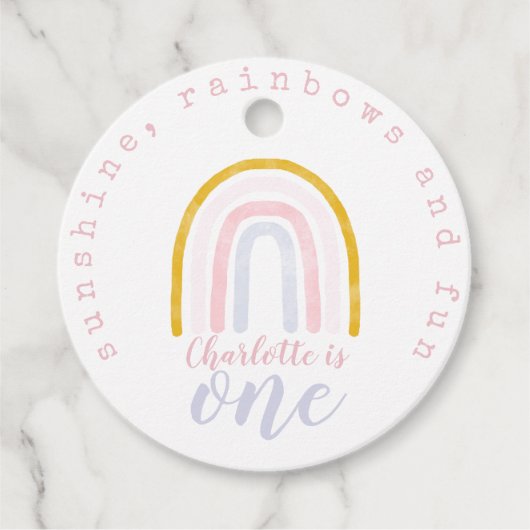 Boho Sunshine, regenbogen en leuke verjaardag Bedankjes Labels (Voorkant)