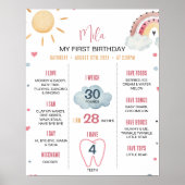 Boho Sunshine Regenboog Verjaardag Milestone Poste Poster (Voorkant)
