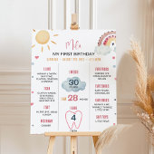 Boho Sunshine Regenboog Verjaardag Milestone Poste Poster