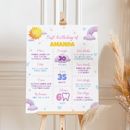 Boho Sunshine Regenboog Verjaardag Milestone Poste Poster