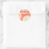 Boho sunshine retro groovy Eerste verjaardag Ronde Sticker (Tas)