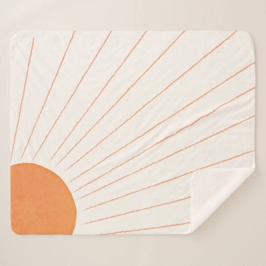 Boho Sunshine Sherpa Deken (Voorkant (horizontaal))