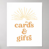 Boho Sunshine Sun Baby shower Kaarten en cadeaubor Poster (Voorkant)