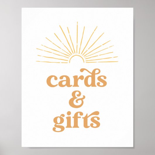 Boho Sunshine Sun Baby shower Kaarten en cadeaubor Poster (Voorkant)