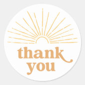 Boho Sunshine Sun Baby shower Ronde Sticker (Voorkant)