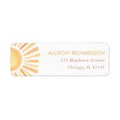 Boho sunshine sun muteerde tinten geel neutraal etiket (Voorkant)