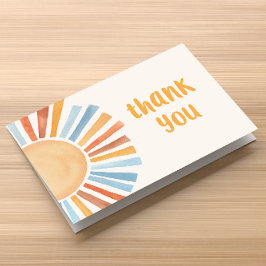 Boho sunshine sun terra cotta blue bedankkaart