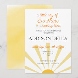 Boho Sunshine Sun Theme Boy Girl Baby shower Kaart