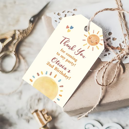 Boho Sunshine Verjaardag Bedankt Cadeau Label Cadeaulabel