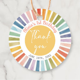 Boho Sunshine verjaardag favor tags Bedankjes Labels