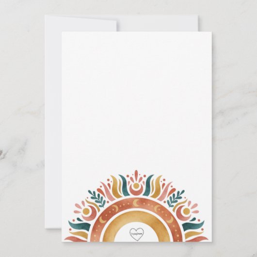 Boho Sunshine verjaardag Kaart (Achterkant)