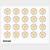 Boho Sunshine Verjaardag Ronde Sticker (Vel)