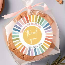 Boho Sunshine Verjaardag Ronde Sticker