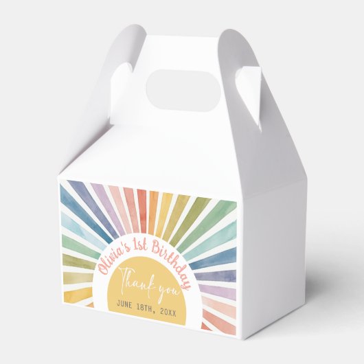 Boho Sunshine Verjaardagsfeest Bedankdoosjes (Voorkant Zijde)