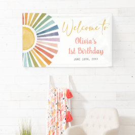 Boho Sunshine Verjaardagsfeest Spandoek