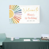 Boho Sunshine Verjaardagsfeest Spandoek (Beurs)