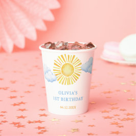 Boho Sunshine Verjaardagsfeestje Papieren Bekers