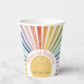 Boho Sunshine Verjaardagsfeestje Papieren Bekers (Voorkant)
