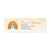 Boho Sunshine Waterverf baby shower Etiket (Voorkant)