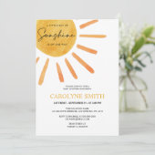 Boho Sunshine Waterverf Baby shower Kaart (Staand voorkant)