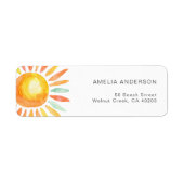 Boho Sunshine Waterverf Sun Return Etiket (Voorkant)