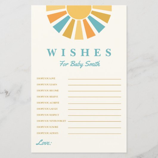 Boho Sunshine wint Baby game (Voorkant)