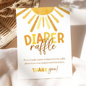 Boho Sunshine Yellow Baby shower Diaper Raffle Poster