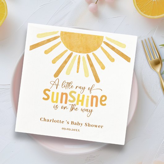 Boho Sunshine Yellow Baby shower Servet