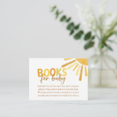 Boho Sunshine Yellow Books voor Baby Baby shower Informatiekaartje (Staand voorkant)
