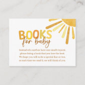 Boho Sunshine Yellow Books voor Baby Baby shower Informatiekaartje (Voorkant)