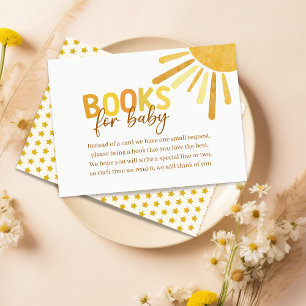 Boho Sunshine Yellow Books voor Baby Baby shower Informatiekaartje