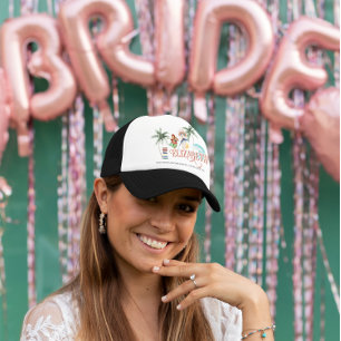 Boho Surf Beach   Monogram Bachelorette Trucker Pet