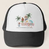 Boho Surf Beach | Monogram Bachelorette Trucker Pet (Voorkant)