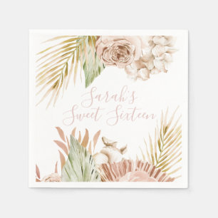 Boho Sweet 16 Verjaardag Gedroogde bloemen Servet