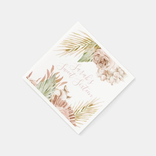 Boho Sweet 16 Verjaardag Gedroogde bloemen Servet (Hoek)