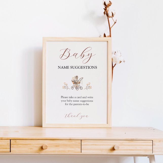 Boho Sweet Beer luchtballon Baby naam ideeën spel (Boho Sweet Bear Air Balloon Baby Name Ideas Game)