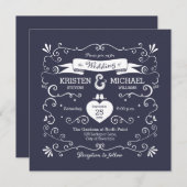 Boho Swirls (Changeable Background Color) Wedding (Voorkant / Achterkant)