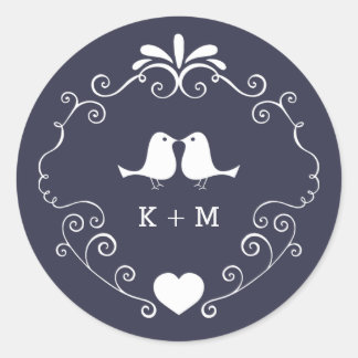 Boho Swirls (Changeable Background Color) Wedding Ronde Sticker