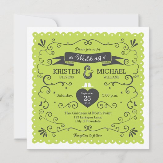 Boho Swirls, Curls, a Banner & Lovebird Wedding (Voorkant)