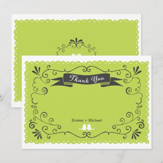 Boho Swirls, Curls, a Banner & Lovebird Wedding (Voorkant / Achterkant)