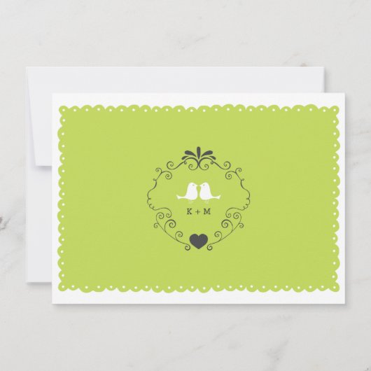 Boho Swirls, Curls, a Banner & Lovebird Wedding (Achterkant)