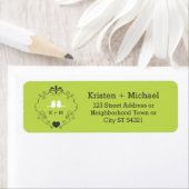 Boho Swirls, Curls, a Banner & Lovebird Wedding Etiket (Insitu)