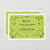 Boho Swirls, Curls, a Banner & Lovebird Wedding Informatiekaartje (Voorkant / Achterkant)