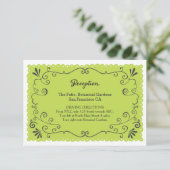 Boho Swirls, Curls, a Banner & Lovebird Wedding Informatiekaartje (Staand voorkant)