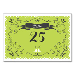 Boho Swirls, Curls, a Banner & Lovebird Wedding Kaart