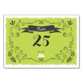 Boho Swirls, Curls, a Banner & Lovebird Wedding Kaart (Achterkant)