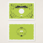 Boho Swirls, Curls, a Banner & Lovebird Wedding Visitekaartje (Voorkant /achterkant)