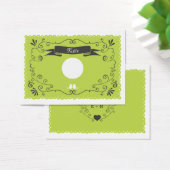 Boho Swirls, Curls, a Banner & Lovebird Wedding Visitekaartje (Bureau)